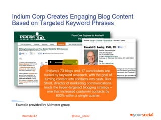 Example provided by Altimeter group


    #somday12                         @your_social
 