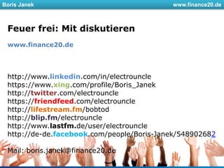 Ist (darf) Social Banking nur eine Marketingidee (sein)?oder ist das Vertrauen der Verbraucher mittlerweile schon so ruiniert, dass sie Unternehmen und vor allem Banken immer nur Eigeninteressen unterstellen könnenWer heute eine Bank nach dem Prinzip des Social Bankings gründet, hat es deshalb nicht gerade leichtKurze Unterbrechung?!FotoFlickr: http://www.flickr.com/photos/wafflewhiffer/3517038705/sizes/o/