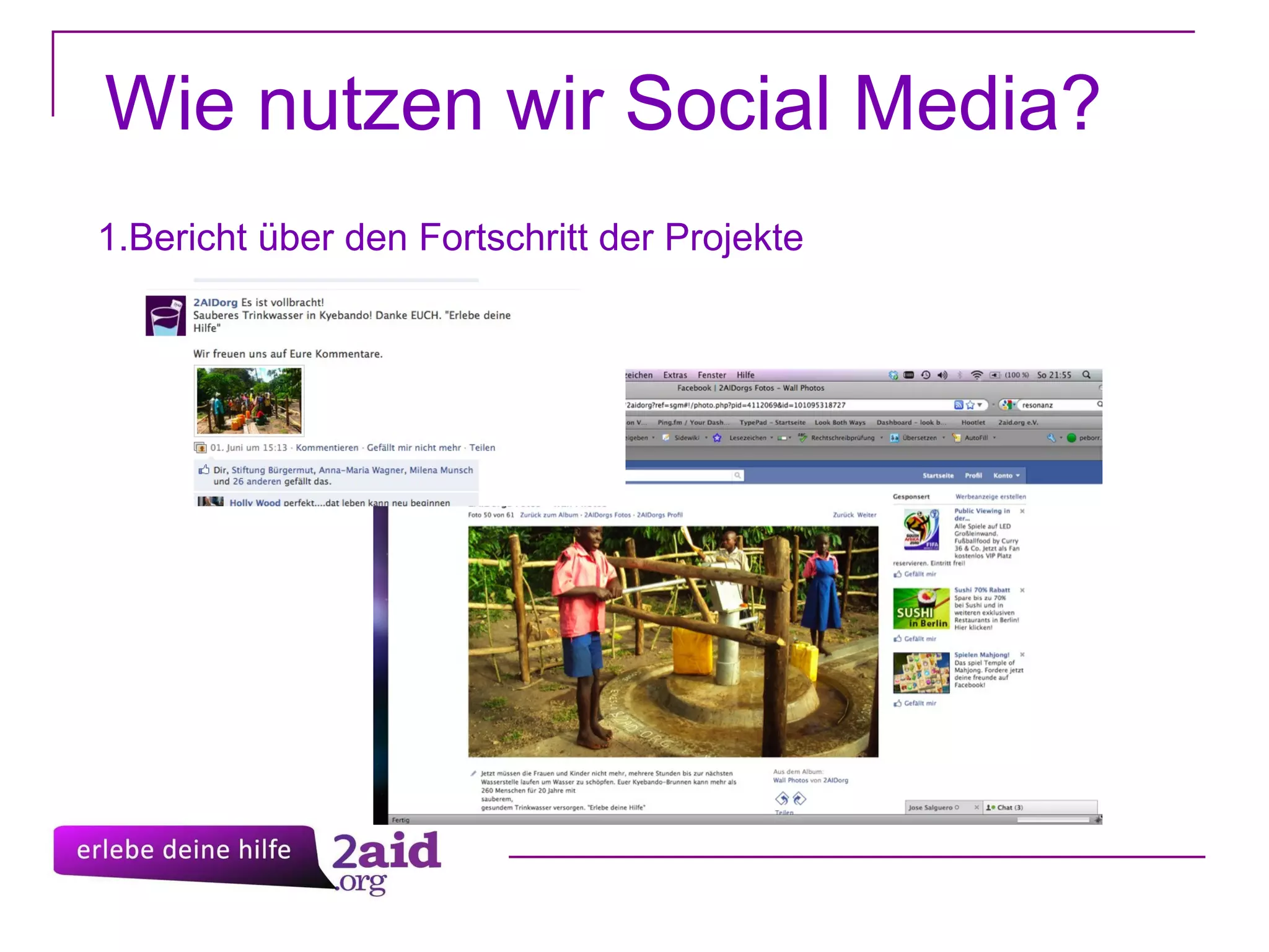 Wie nutzen wir Social Media? Bericht über den Fortschritt der Projekte 