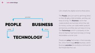 mito. clever things
PEOPLE BUSINESS
TECHNOLOGY
Let’s simplify the digital world to three actors.
The People, who just want...