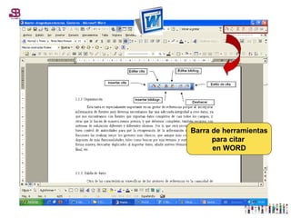 Barra de herramientas para citar  en WORD 