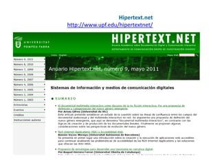Hipertext.net
http://www.upf.edu/hipertextnet/
 