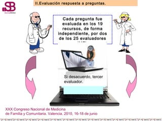 II.Evaluación respuesta a preguntas.

Cada pregunta fue
evaluada en los 19
recursos, de forma
independiente, por dos
de lo...
