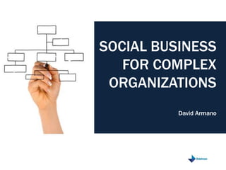 SOCIAL BUSINESS 
FOR COMPLEX 
ORGANIZATIONS 
David Armano 
 
