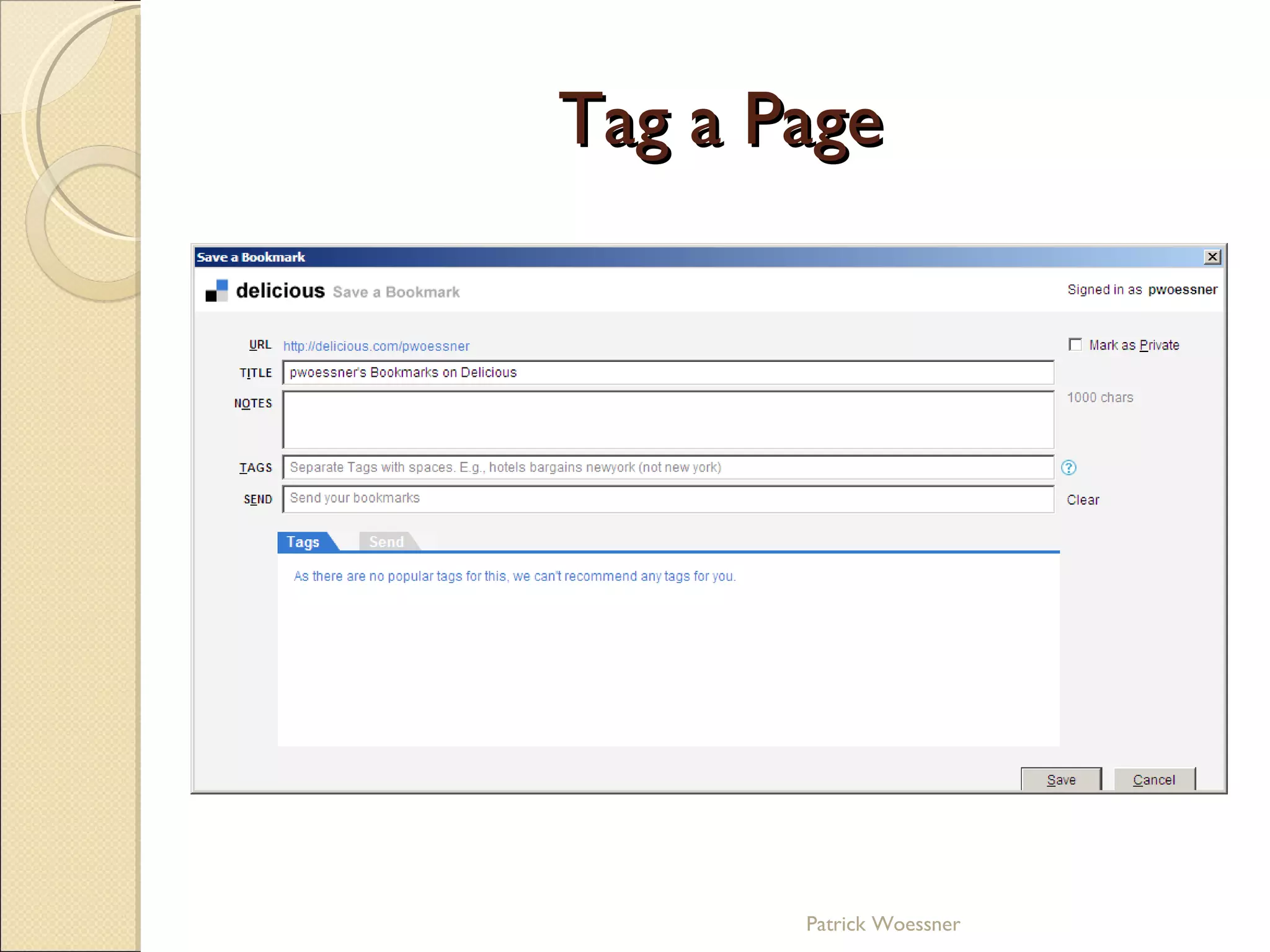 Tag a Page Patrick Woessner 