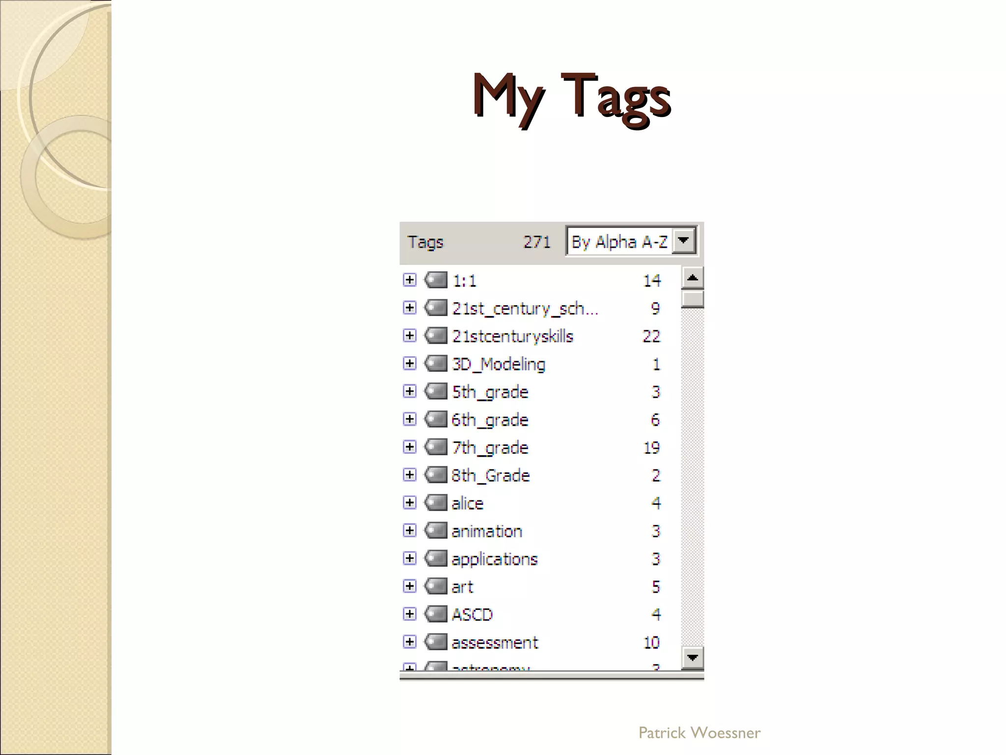 My Tags Patrick Woessner 