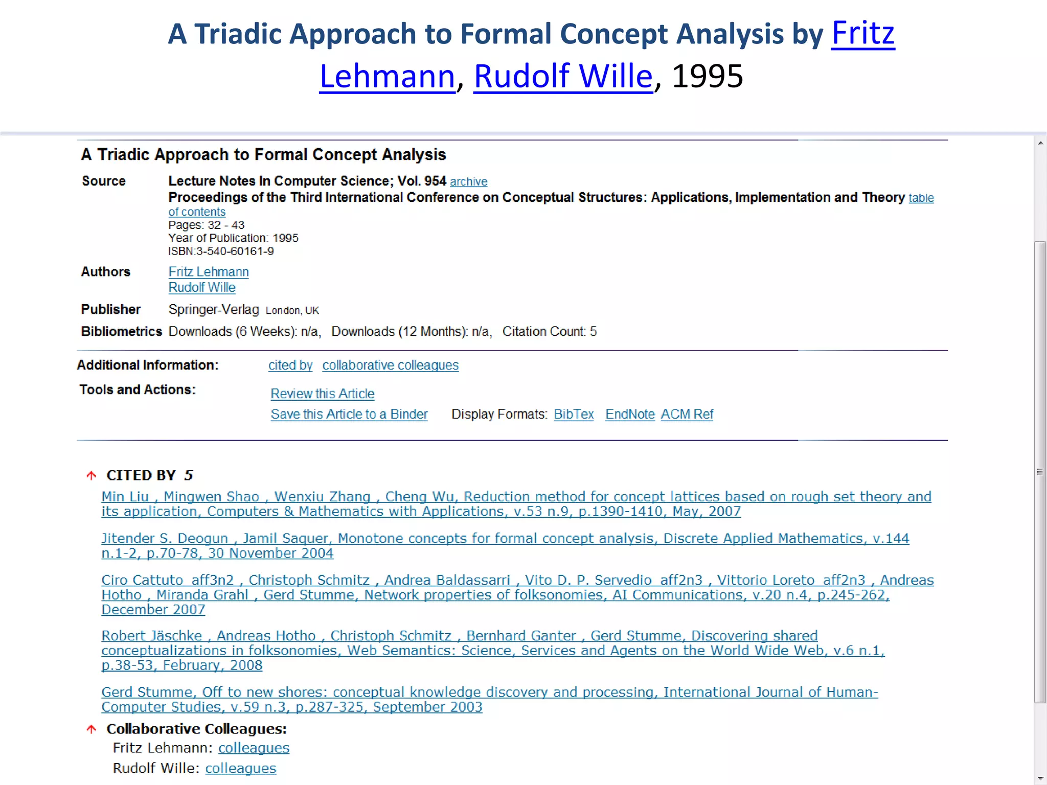Social Bookmarks, Folksonomies–Complex Networks