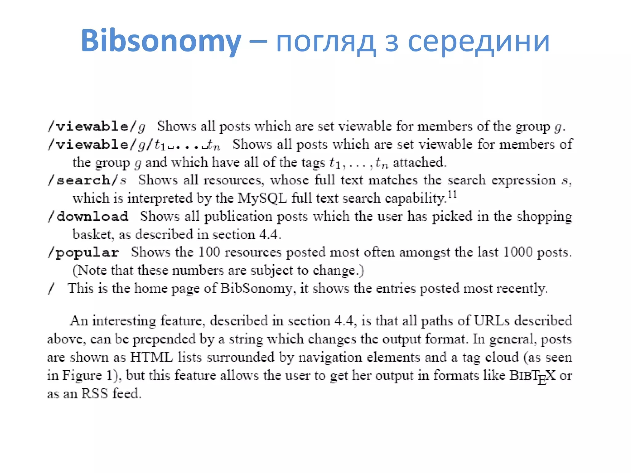 Social Bookmarks, Folksonomies–Complex Networks
