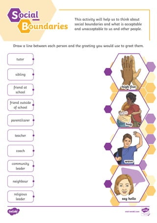 Social Boundaries Activity Sheets.pdf límites | PDF