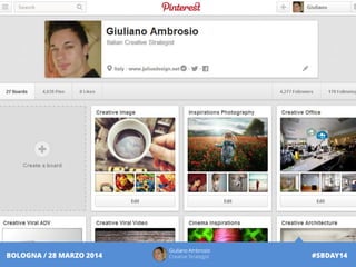 Giuliano Ambrosio
Creative Strategist #SBDAY14BOLOGNA / 28 MARZO 2014
 