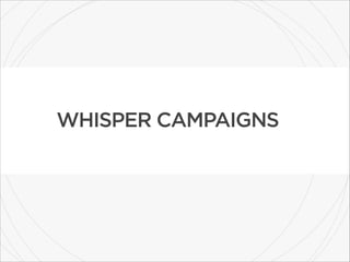WHISPER CAMPAIGNS

 