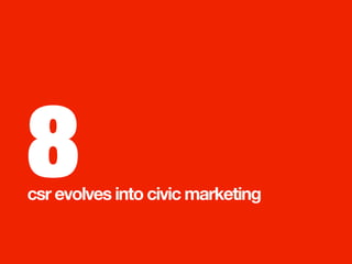 8
csr evolves into civic marketing 
 