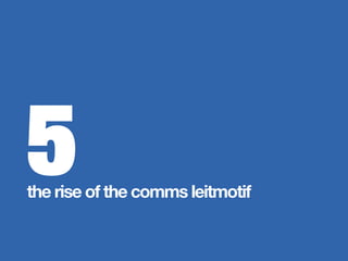 5
the rise of the comms leitmotif
 