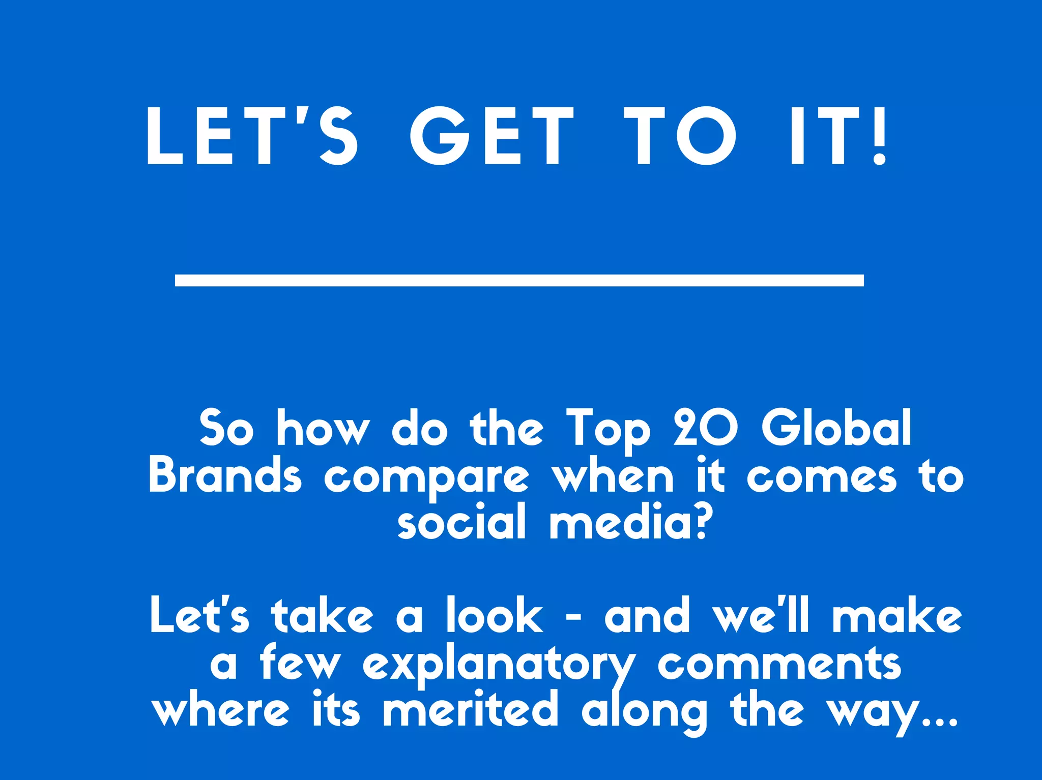 Which of the Top 20 Global Brands Have the Best Social Media Game?