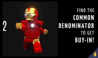 FIND THE
COMMON
DENOMINATOR
TO GET
BUY-IN!
2
 