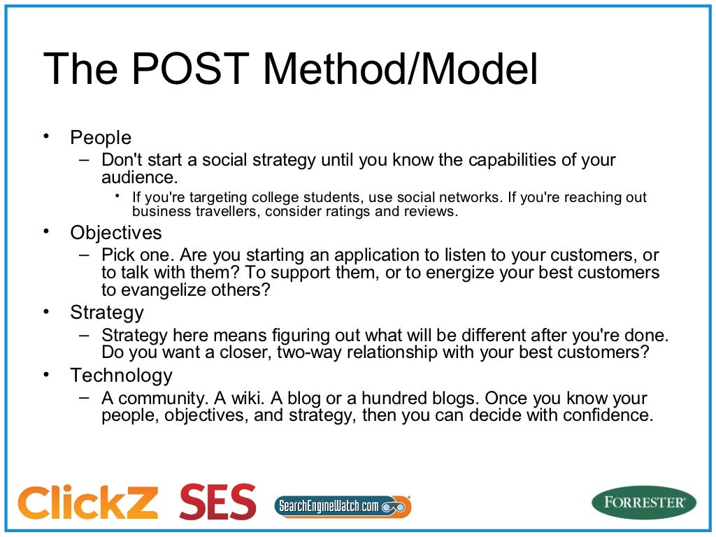The POST Method/Model • People
