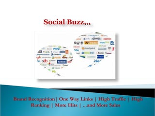 Brand Recognition| One Way Links | High Traffic | High Ranking | More Hits | ...and More Sales  Social Buzz … 