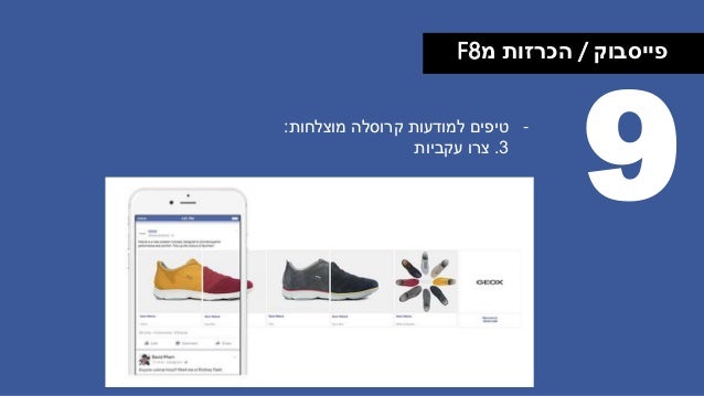 ‫פייסבוק‬/‫מ‬ ‫הכרזות‬F8
9-‫קרוסלה‬ ‫למודעות‬ ‫טיפים‬‫מוצלחות‬:
3.‫עקביות‬ ‫צרו‬
 