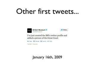 Other first tweets...
January 16th, 2009
 