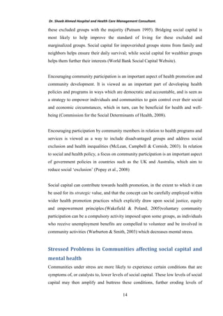 Affect of Social Capital on Mental Health Outcomes | PDF