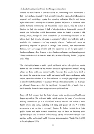 Affect of Social Capital on Mental Health Outcomes | PDF