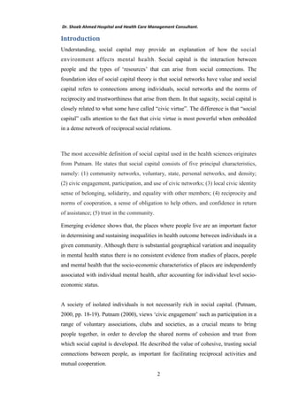 Affect of Social Capital on Mental Health Outcomes | PDF