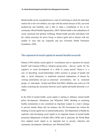 Affect of Social Capital on Mental Health Outcomes | PDF