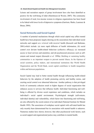 Affect of Social Capital on Mental Health Outcomes | PDF