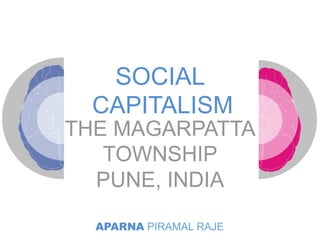 SOCIAL
THE MAGARPATTA
TOWNSHIP
PUNE, INDIA
CAPITALISM
APARNA PIRAMAL RAJE
 