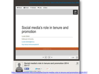 http://www.slideshare.net/LouiseSpiteri/social-medias-role-in-tenure-and-promotion-2014-0317
 