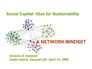 Social Capital: Glue for Sustainability  Victoria G. Axelrod Cedar Island, Second Life  April 14, 2009  A NETWORK   MINDSET 