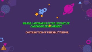Major Landmarks in the History of
Casework Development
Contribution of Friendly Visitor
7
 