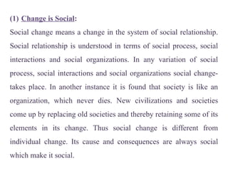 Social Change applied Sociology Nursing Semester 1 | PPTX