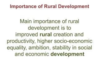 Objectives Of Rural Development Social change and development | PDF