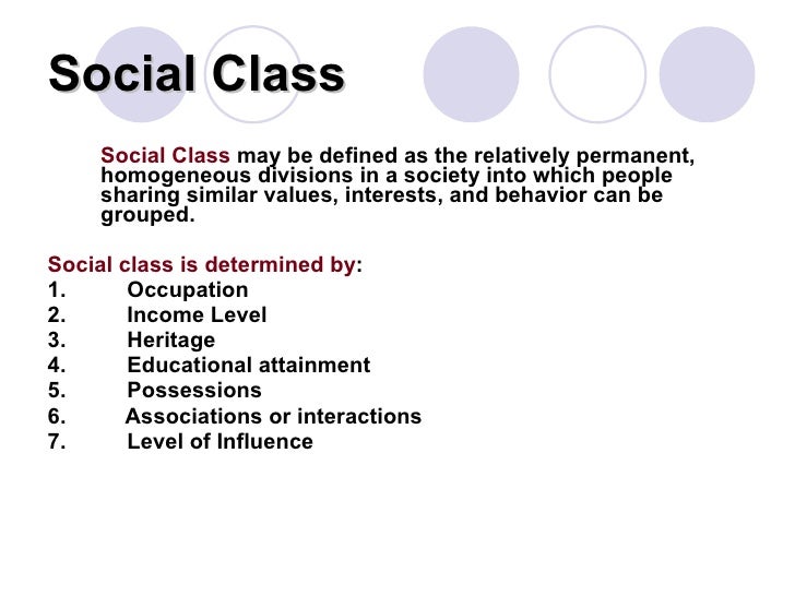 Social Class 15.10.09