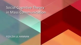 Social Cognitive Theory
in Mass Communication
FIZA ZIA UL HANNAN
 