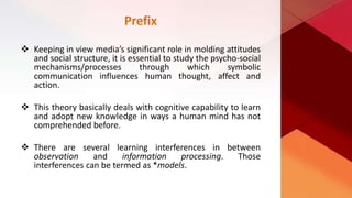 Social cognitive theory in mass communication Prepared by Fiza