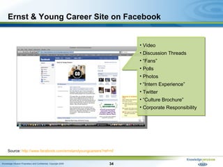 Ernst & Young Career Site on Facebook Source:  http://www.facebook.com/ernstandyoungcareers?ref=nf   <ul><li>Video </li></...