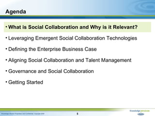 Agenda <ul><li>What is Social Collaboration and Why is it Relevant? </li></ul><ul><li>Leveraging Emergent Social Collabora...
