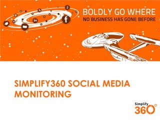 SIMPLIFY360 SOCIAL MEDIA
MONITORING

 