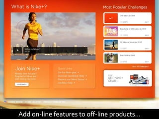 Add on-line features to off-line products…
 