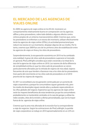 Social Commerce 2011 - Situación y perspectivas                                     39




EL MERCADO DE LAS AGENCIAS DE
V...