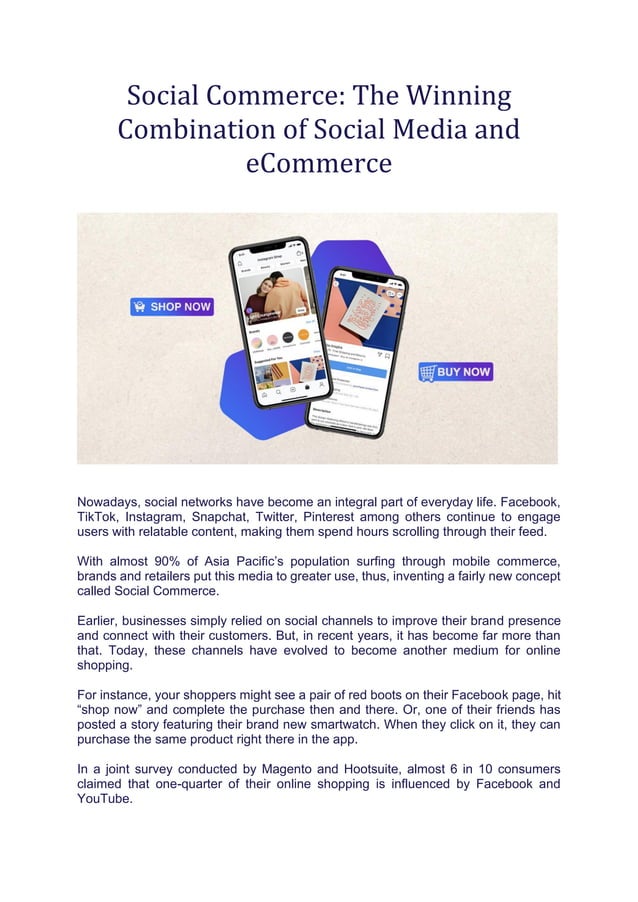 Social Commerce The Winning Combination of Social Media and