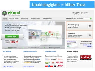 Unabhängigkeit = höher Trust
 