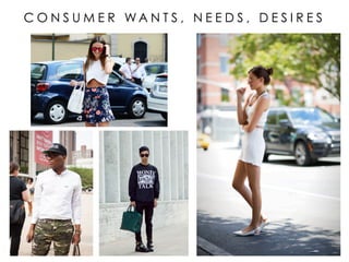 C O N S U M E R W A N T S , N E E D S , D E S I R E S
 
