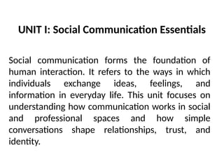 Mastering Social Communication: Essentials for Personal and ...