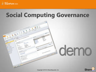 Social Computing Governance
