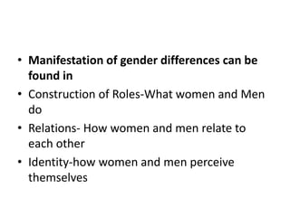 Social construction of gender