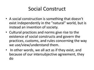Social Construction Of Gender
