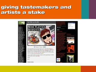 giving tastemakers and
artists a stake

 